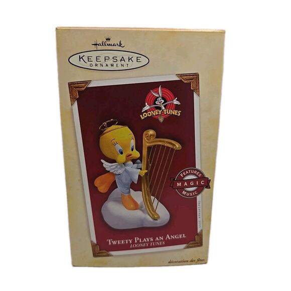 2005 Hallmark Ornament Tweety Plays An Angel Looney Tunes Magic Music U67 - Picture 6 of 7